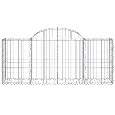 vidaXL Cestos gabião arqueados 13pcs 200x50x80/100cm ferro galvanizado