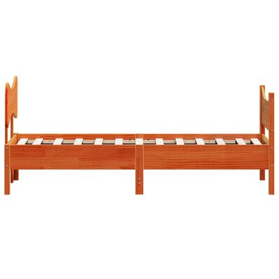 vidaXL Cama sem colchão 75x190 cm madeira de pinho maciça castanho-mel