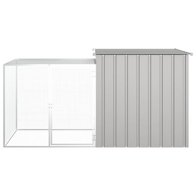 vidaXL Galinheiro 200x91x100 cm aço galvanizado cinzento