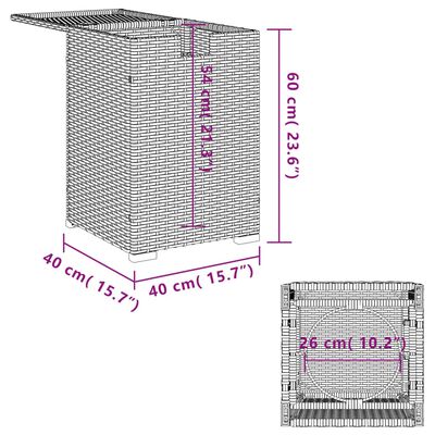 vidaXL Cobertura para botija de gás 40x40x60 cm vime PE bege