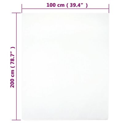 vidaXL Lençol ajustável 100x200 cm algodão jersey branco