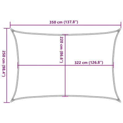 vidaXL Para-sol estilo vela 3,5x2,5 m oxford 100% poliéster cor areia