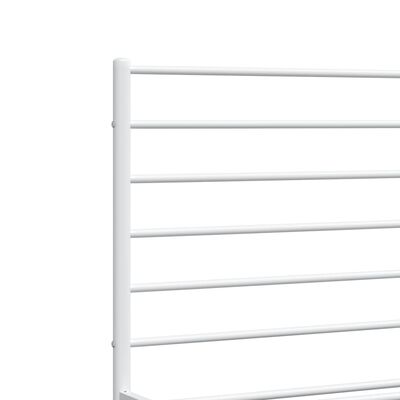 vidaXL Estrutura de cama com cabeceira e pés 140x190 cm metal branco