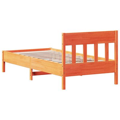 vidaXL Cama sem colchão 100x200 cm pinho maciço castanho-mel