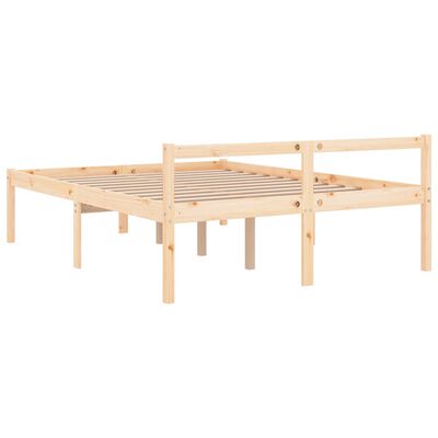 vidaXL Cama de casal pequena para idosos 120x190 cm pinho maciço