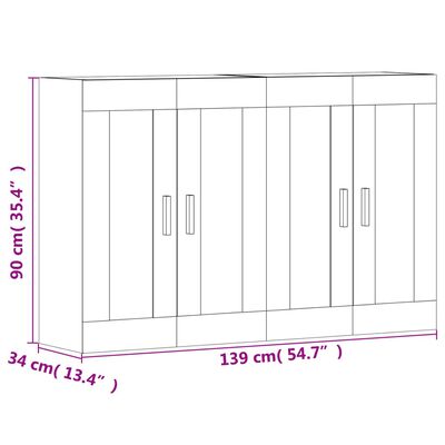 vidaXL Móveis de parede 2 pcs derivados de madeira branco