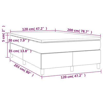 vidaXL Cama boxspring com colchão 120x200 cm veludo preto