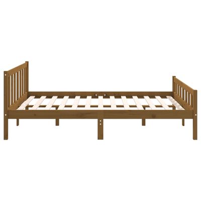 vidaXL Estrutura de cama 140x190 cm madeira maciça castanho-mel