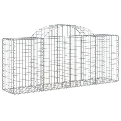 vidaXL Cestos gabião arqueados 14pcs 200x50x80/100cm ferro galvanizado