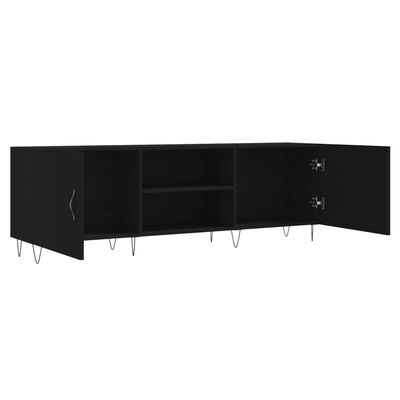 vidaXL Móvel para TV 150x30x50 cm derivados de madeira preto