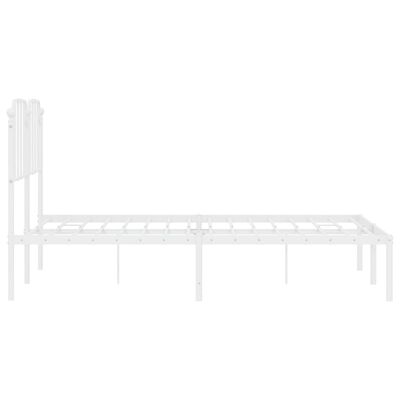 vidaXL Estrutura de cama com cabeceira 140x190 cm metal branco