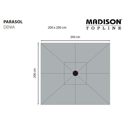 Madison Guarda-sol de jardim Denia 200x200 cm cinzento-acastanhado