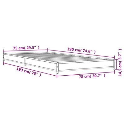 vidaXL Estrutura de cama derivados de madeira e metal cinzento sonoma