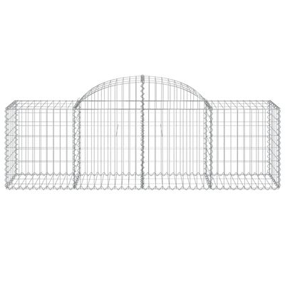 vidaXL Cestos gabião arqueados 5 pcs 200x50x60/80 cm ferro galvanizado