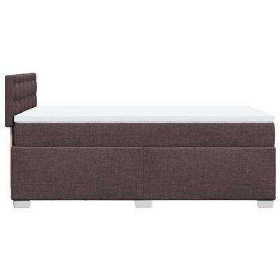 vidaXL Cama com molas/colchão 80x200 cm tecido castanho-escuro