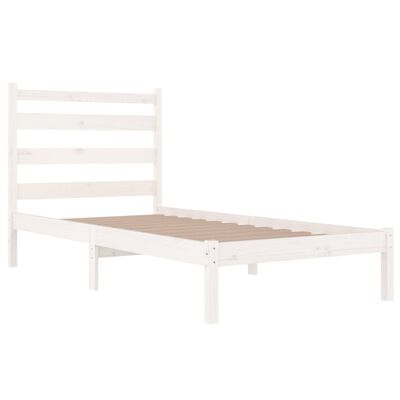 vidaXL Estrutura de cama 100x200 cm pinho maciço branco