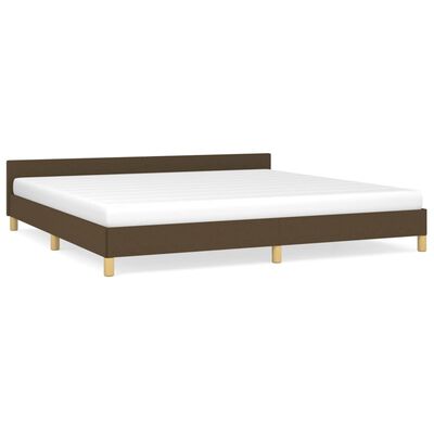 vidaXL Estrutura de cama sem colchão 200x200 cm tecido castanho-escuro