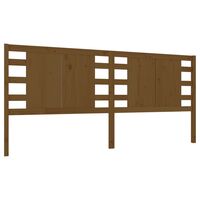 vidaXL Cabeceira de cama 206x4x100 cm pinho maciço castanho mel