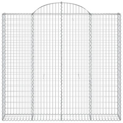 vidaXL Cestos gabião arqueados 14 pcs 200x50x180/200 ferro galvanizado