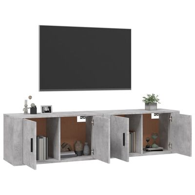 vidaXL Móveis de TV de parede 2 pcs 80x34,5x40 cm cinzento cimento