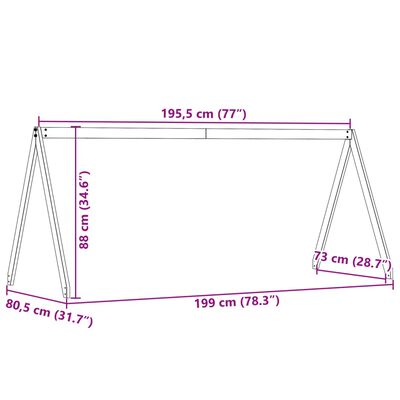 vidaXL Telhado de cama infantil 203x80,5x142 cm pinho maciço branco