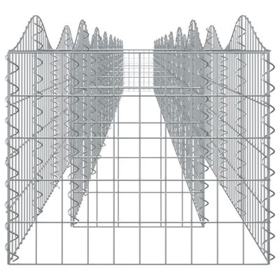 vidaXL Canteiro elevado gabião arqueado 800x50x50 cm ferro galvanizado