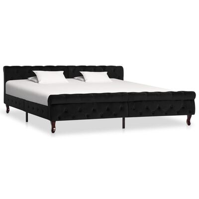 vidaXL Estrutura de cama 200x200 cm veludo preto