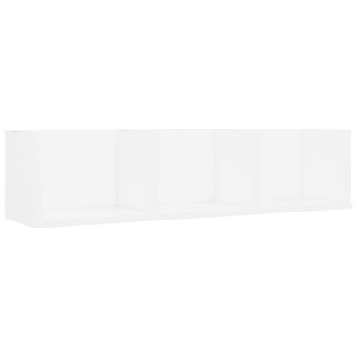 vidaXL Prateleira de parede para CD 75x18x18 cm contraplacado branco