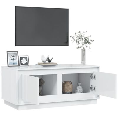 vidaXL Mesa de centro 102x50x44 cm derivados madeira branco brilhante