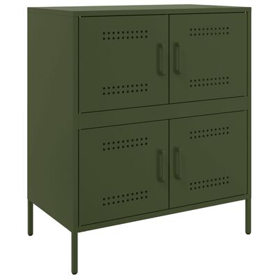 vidaXL Aparador 68x39x79 cm aço verde azeitona