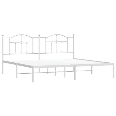 vidaXL Estrutura de cama com cabeceira 200x200 cm metal branco