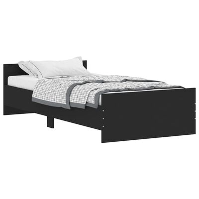 vidaXL Estrutura de cama 90x190 cm derivados de madeira preto