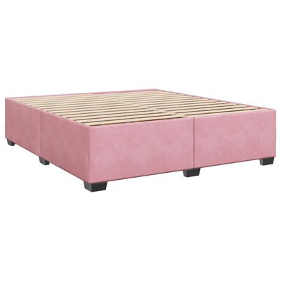 vidaXL Cama com molas/colchão 200x200 cm veludo rosa