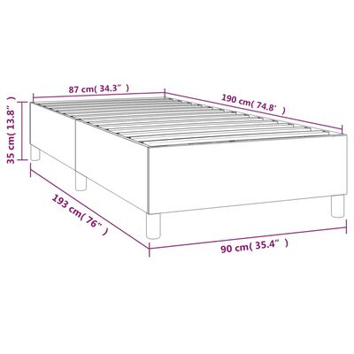 vidaXL Estrutura de cama 90x190 cm couro artificial branco