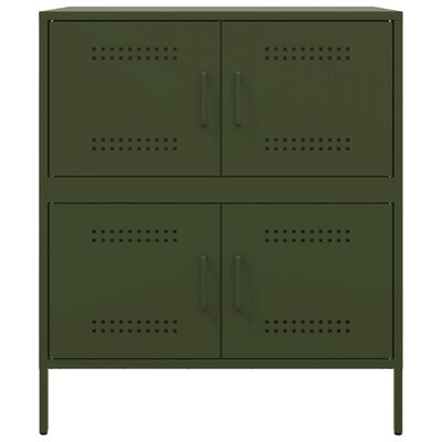 vidaXL Aparador 68x39x79 cm aço verde azeitona