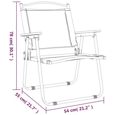 vidaXL Cadeiras de campismo 2 pcs 54x55x78 cm tecido oxford bege