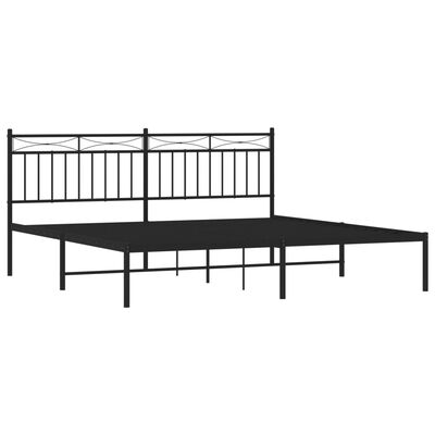 vidaXL Estrutura de cama em metal com cabeceira 180x200 cm preto