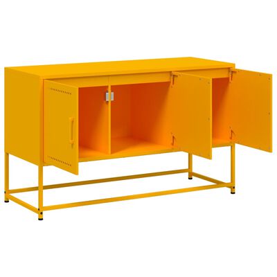 vidaXL Móvel de TV 100,5x39x60,5 cm aço amarelo mostarda