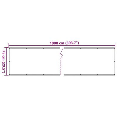 vidaXL Tela de privacidade p/ varanda aspeto pedra 1000x75 cm PVC