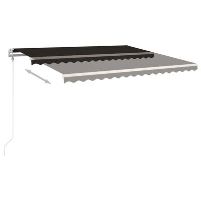 vidaXL Toldo retrátil manual com postes 4,5x3 m antracite