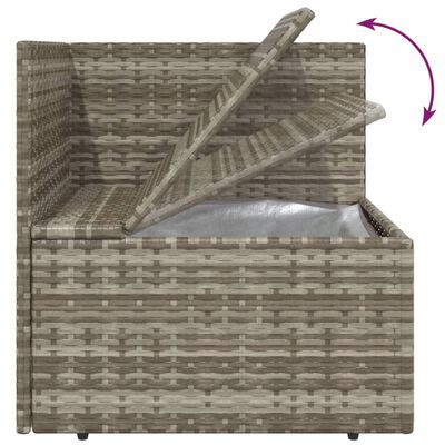 vidaXL 8 pcs conjunto lounge de jardim c/ almofadões vime PE cinzento