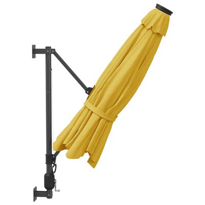 vidaXL Guarda-sol de parede 290 cm amarelo