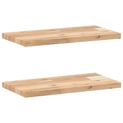 vidaXL Prateleiras flutuantes 2pcs 40x20x2cm acácia maciça não tratada