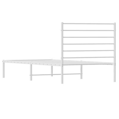 vidaXL Estrutura de cama com cabeceira 100x190 cm metal branco