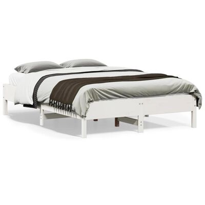 vidaXL Cama sem colchão 120x190 cm madeira de pinho maciça branco