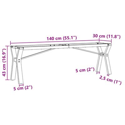 vidaXL Pernas para mesa de centro estrutura em Y ferro fundido