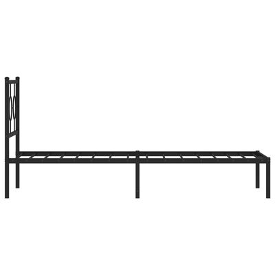 vidaXL Estrutura de cama com cabeceira 80x200 cm metal preto