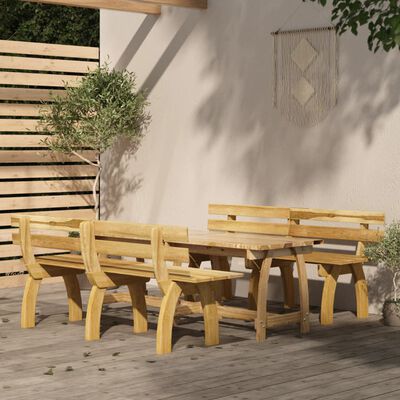 vidaXL 3 pcs conjunto de jantar p/ jardim pinho impregnado