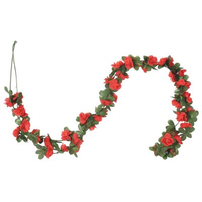 vidaXL Grinaldas de flores de Natal 6 pcs 250 cm vermelho