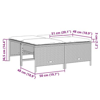 vidaXL 5 pcs conjunto de sofás p/ jardim com almofadões vime PE bege